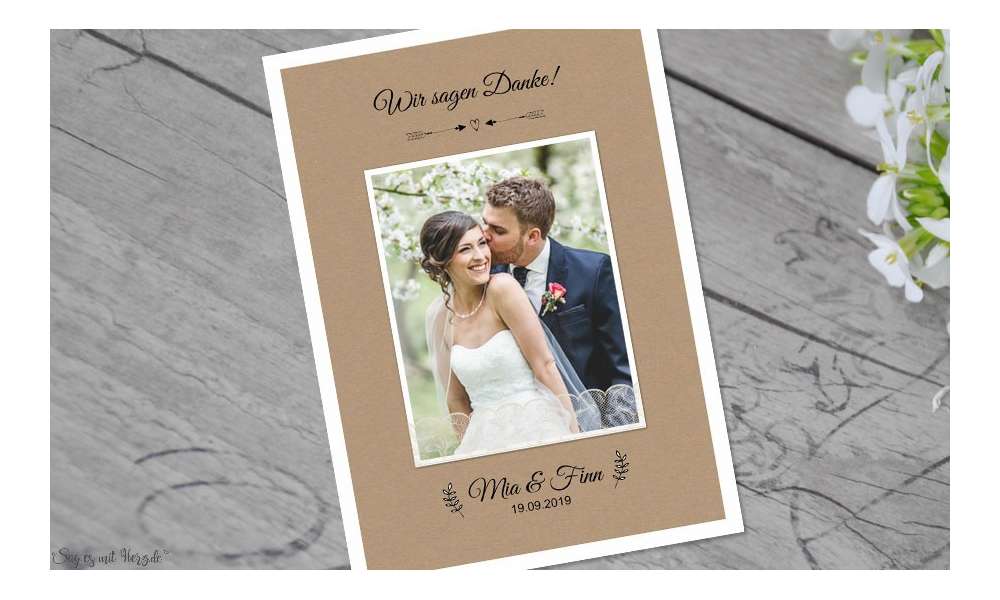 Dankeskarte Hochzeit Vintage Postkarte