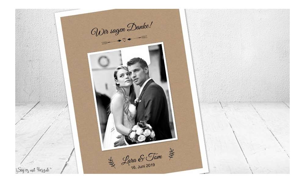 Dankeskarte Hochzeit Vintage Postkarte