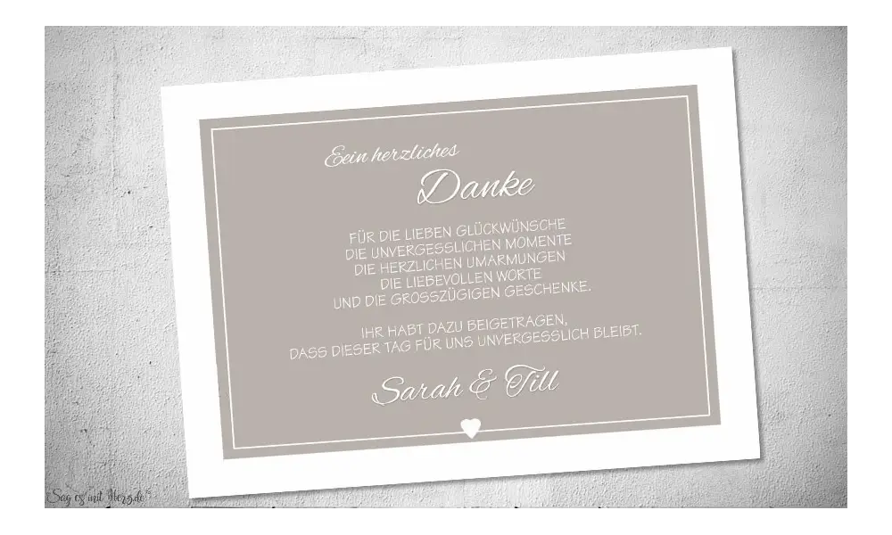 Text Danksagungskarten Hochzeit rosa weiß