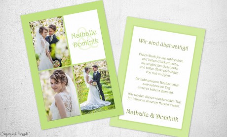 Danksagungskarten Hochzeit Foto grün