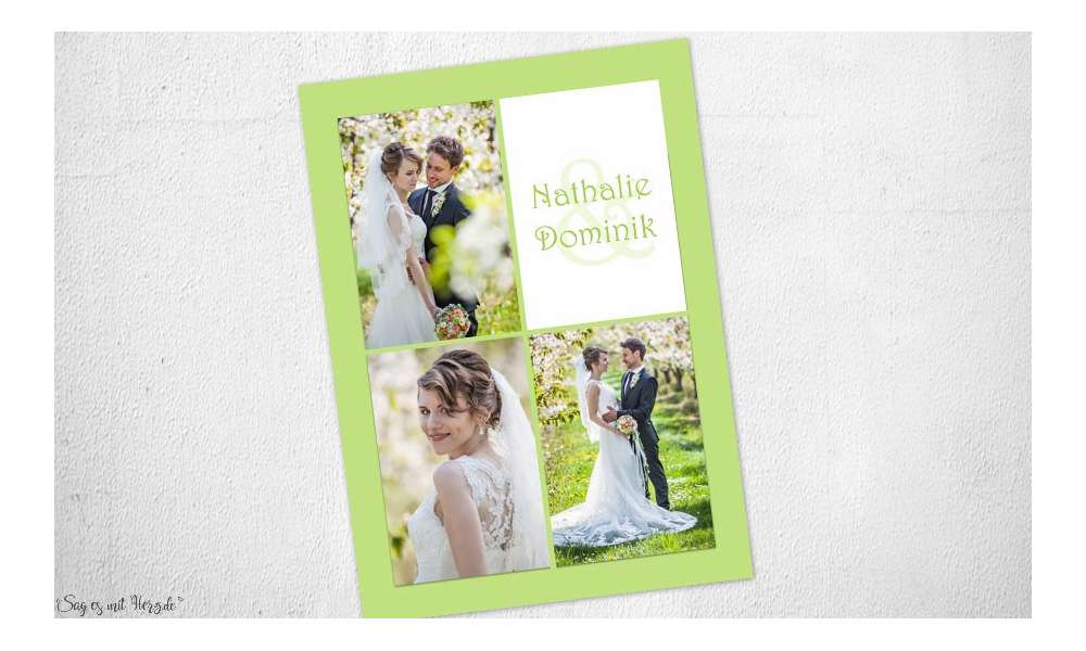 Danksagungskarten Hochzeit Foto grün