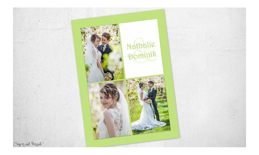 Danksagungskarten Hochzeit Foto grün