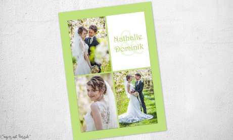 Danksagungskarten Hochzeit Foto grün