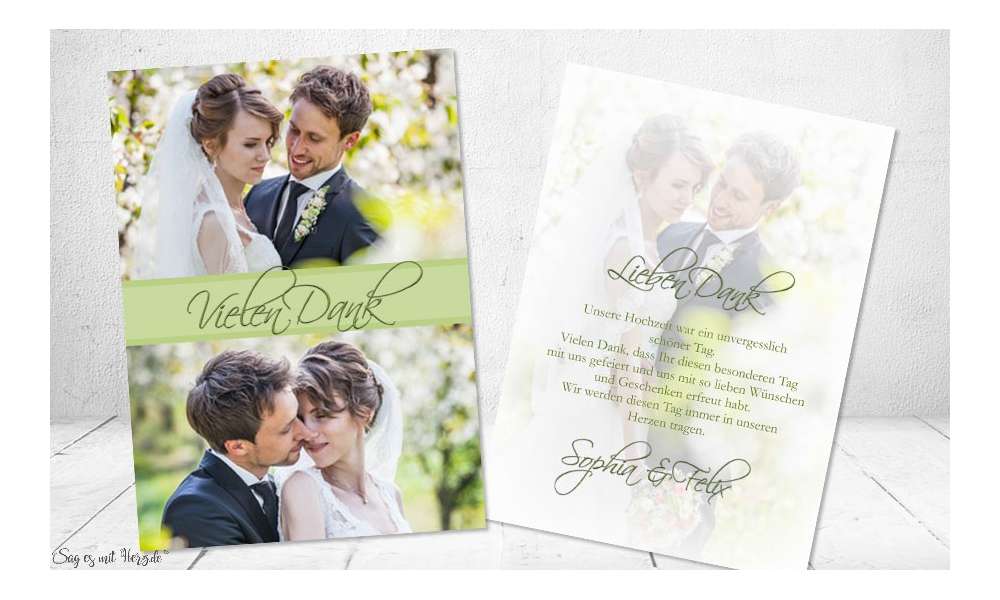 Danksagungskarte, Karte Hochzeit "Romanik"