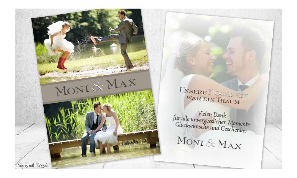 Danksagungskarte, Karte Hochzeit "Romanik"