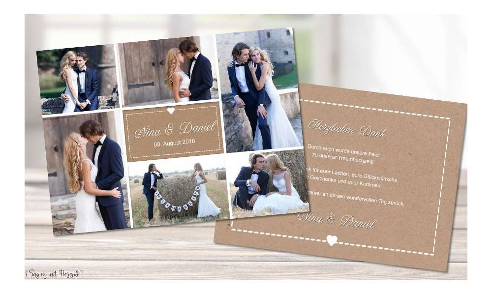 Dankeskarte Hochzeit Fotos, flieder