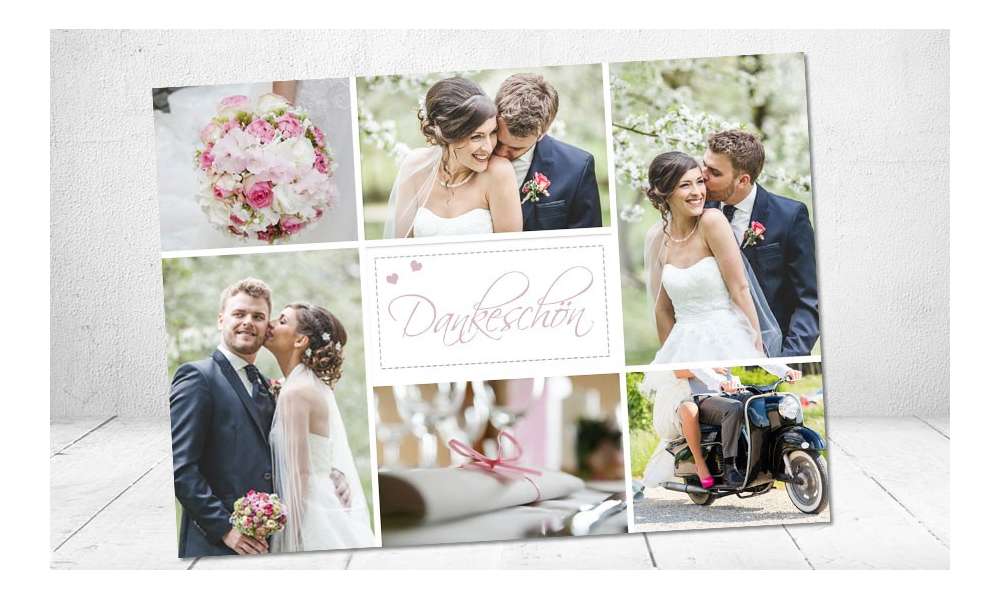 Dankeskarte Hochzeit Fotos, flieder