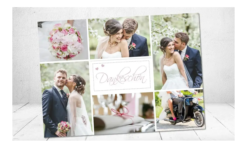 Dankeskarte Hochzeit Fotos, flieder