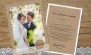Dankeskarten Hochzeit Postkarte Kraftpapier, Spitze und Button