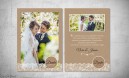 Dankeskarten Hochzeit Postkarte Kraftpapier, Spitze und Button