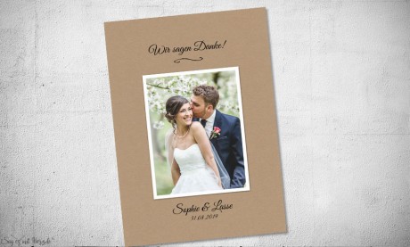 Dankeskarte Hochzeit Kraftpapier