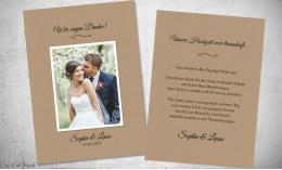 Dankeskarte Hochzeit Kraftpapier