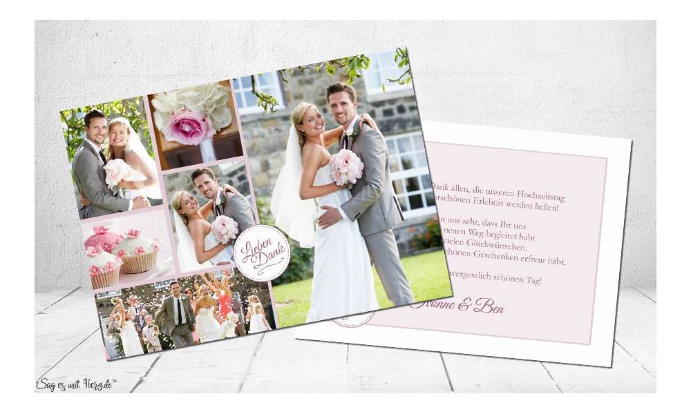 Danksagungskarten Hochzeit mit vielen Fotos Danksagungskarten Hochzeit mit vielen Fotos