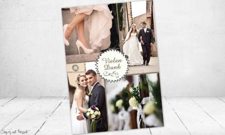 Dankeskarten Hochzeit mit vielen Fotos individuell