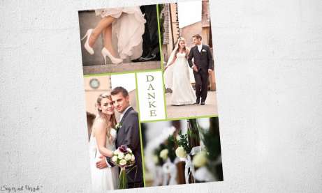 Dankeskarten Hochzeit mit vielen Fotos individuell