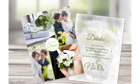 Dankeskarten Hochzeit mit vielen Fotos individuell