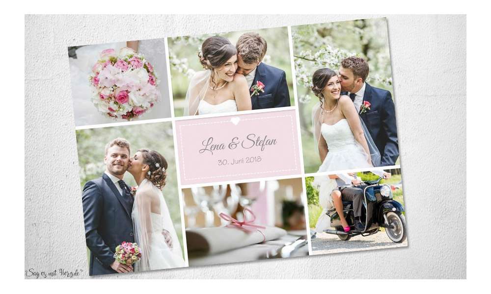 Dankeskarten Hochzeit Rosa