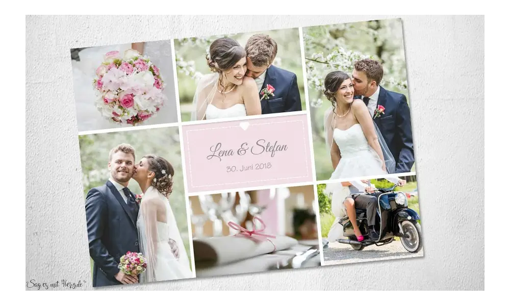 Dankeskarten Hochzeit Rosa