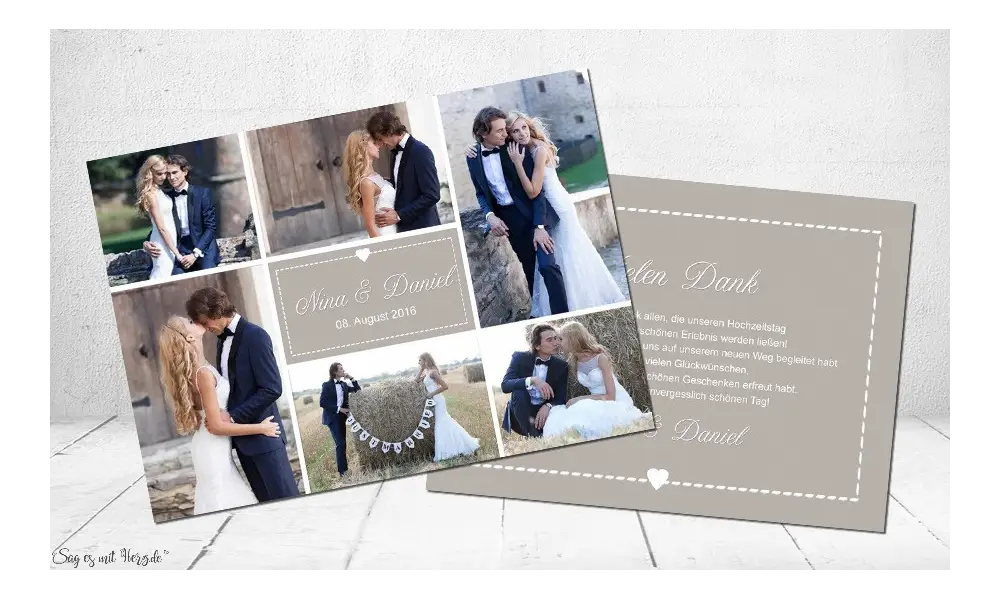 Dankeskarten Hochzeit Rosa