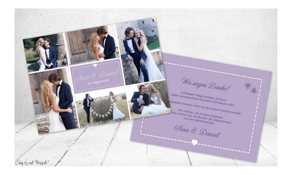 Dankeskarten Hochzeit Rosa