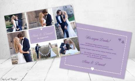 Dankeskarten Hochzeit Rosa