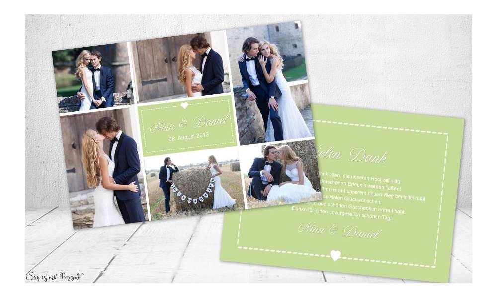 Dankeskarten Hochzeit Rosa