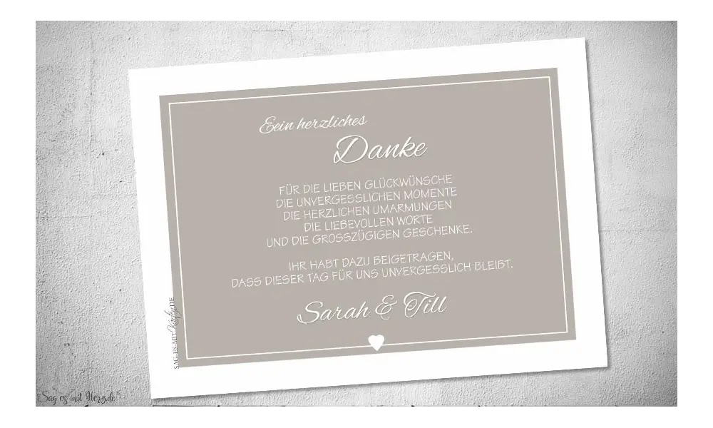Danksagung Hochzeit Fotocollage