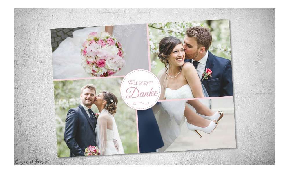 Danksagung Hochzeit Fotocollage