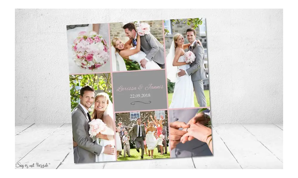 Danksagungskarten Hochzeit quadratisch