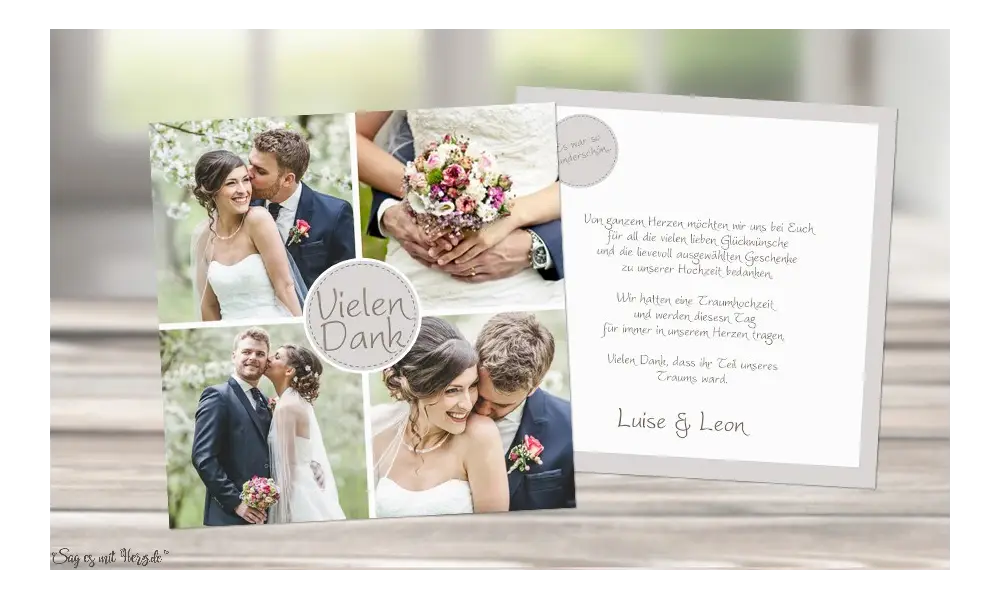 Dankeskarte Hochzeit taupe