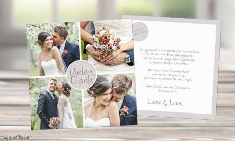 Dankeskarte Hochzeit taupe
