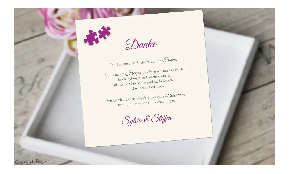 Dankeskarte Hochzeit Puzzle