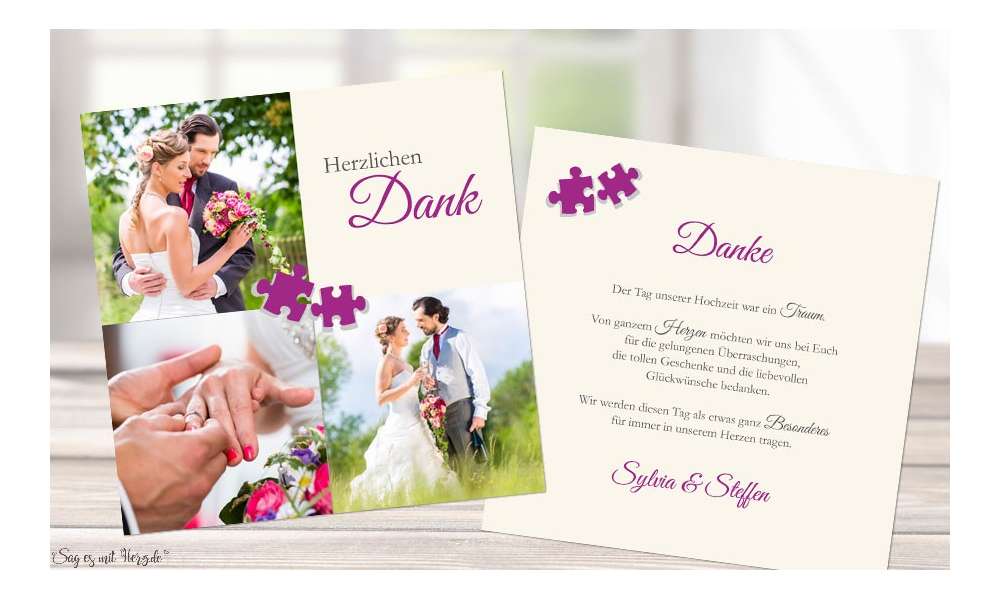 Dankeskarte Hochzeit Puzzle