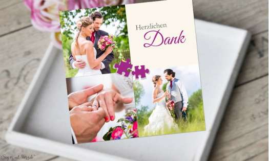 Dankeskarte Hochzeit Puzzle 
