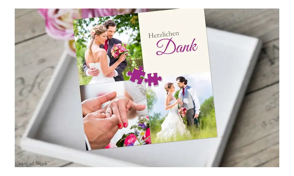 Dankeskarte Hochzeit Puzzle