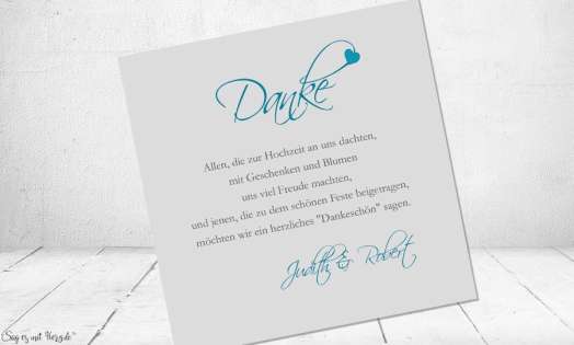 Dankeskarte Hochzeit kreativ