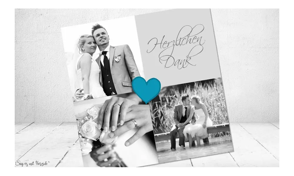 Dankeskarte Hochzeit kreativ