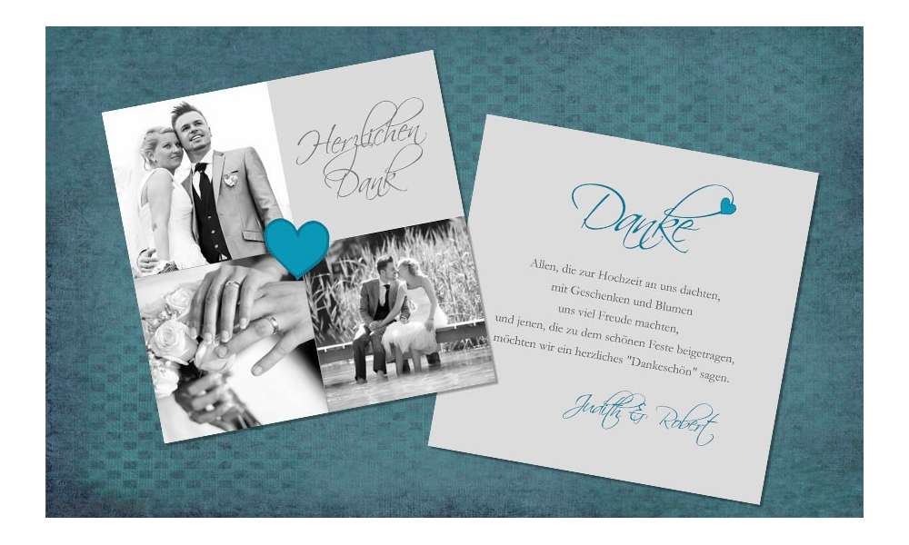 Dankeskarte Hochzeit kreativ