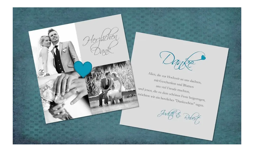 Dankeskarte Hochzeit kreativ
