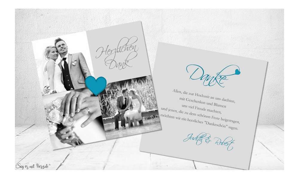 Dankeskarte Hochzeit kreativ