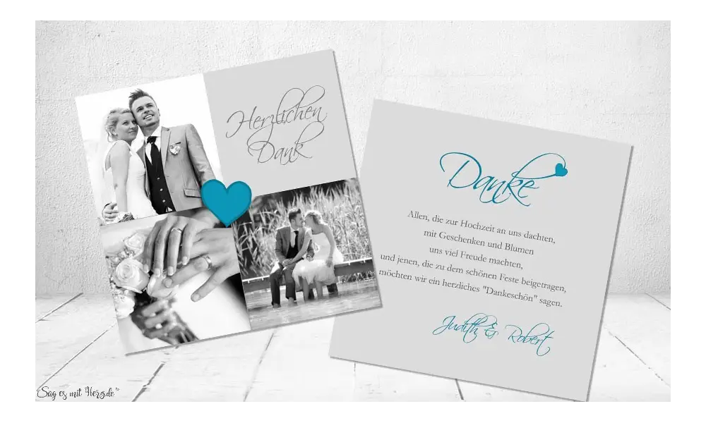 Dankeskarte Hochzeit kreativ