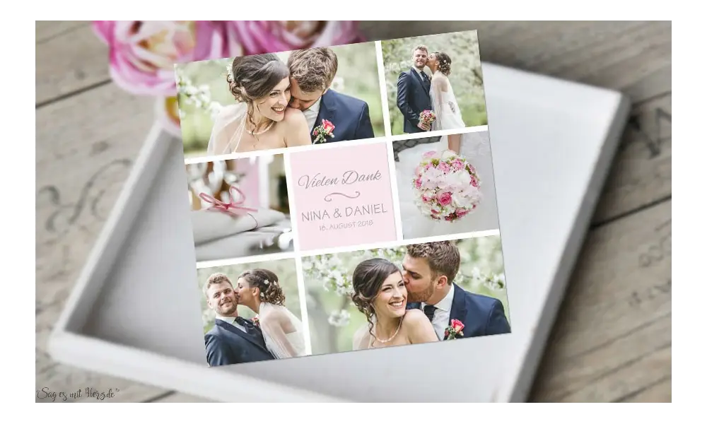 Dankeskarten Hochzeit individuell gesalten
