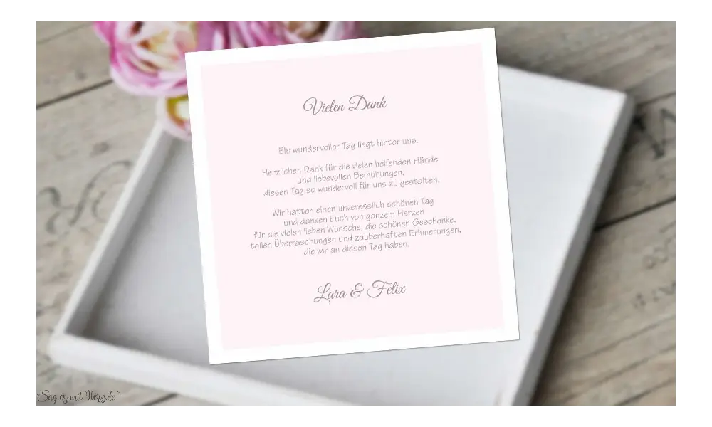 Dankeskarten Hochzeit individuell gesalten
