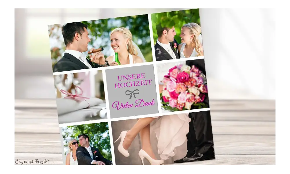 Dankeskarten Hochzeit individuell gesalten
