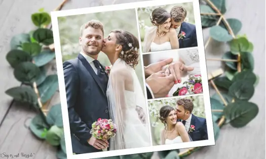 Danksagung Hochzeit viele Fotos