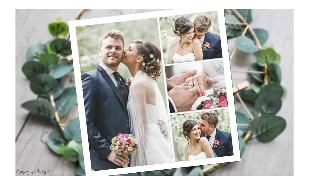 Danksagung Hochzeit viele Fotos