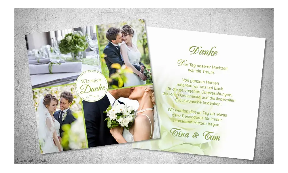 Danksagung Hochzeit Blumen