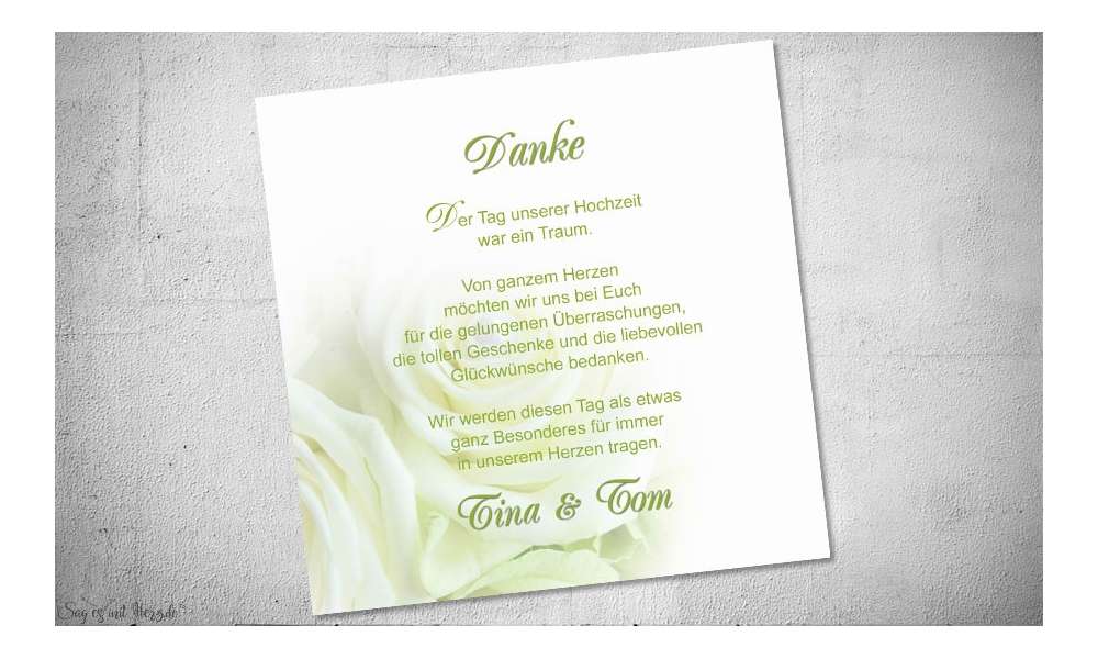 Danksagung Hochzeit Blumen
