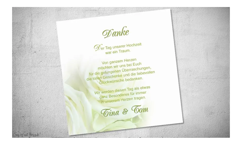 Danksagung Hochzeit Blumen