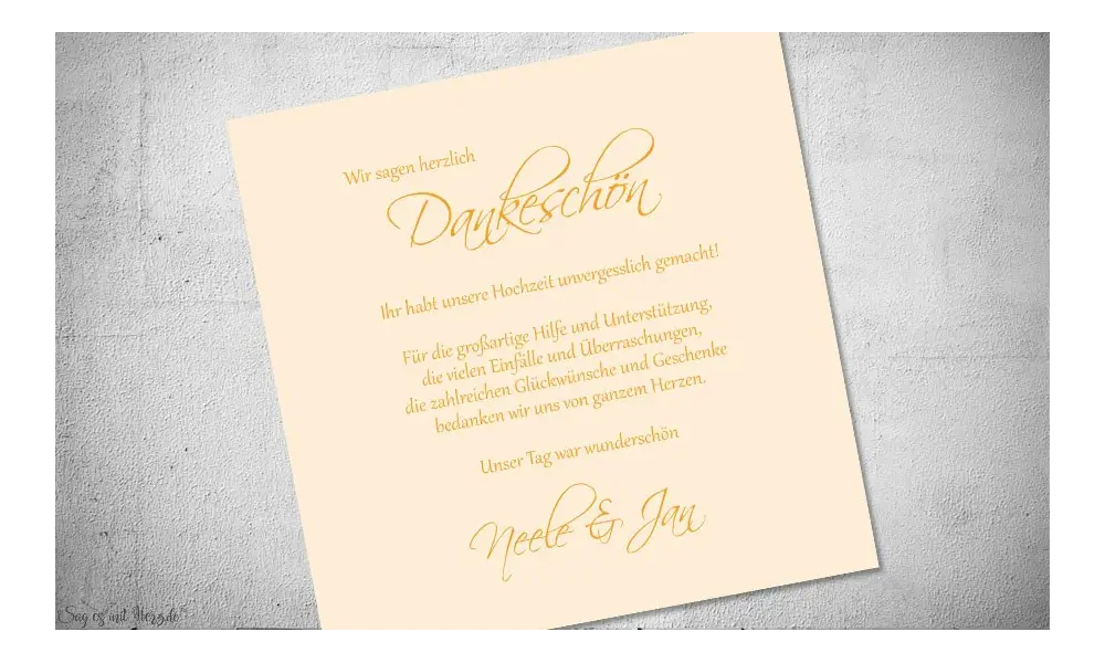 Fotokarten Hochzeit Danksagung